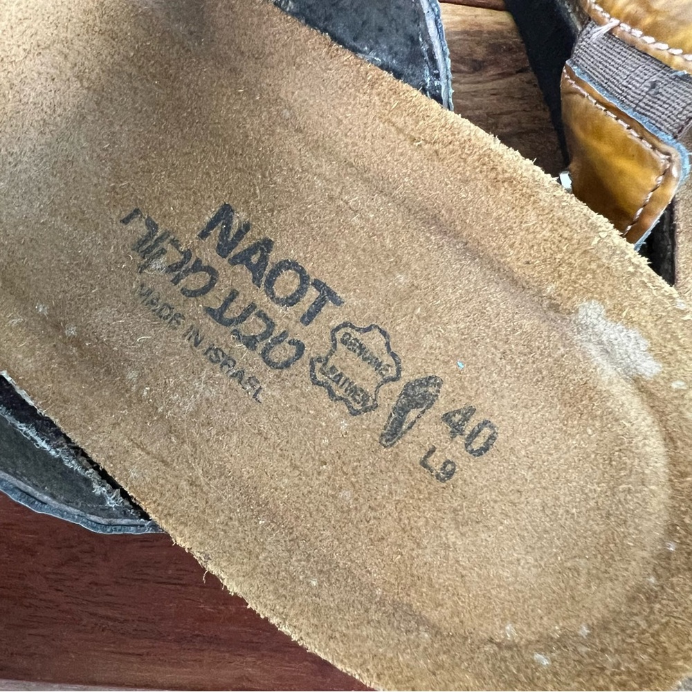 Naot Brown Leather Comfort Sandals Women’s Stud Accents US 9 EU 40 - Picture 7 of 8